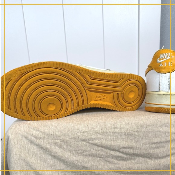 Vintage Y2K Nike Air Force 1 Low White Canyon Gold Mens 11.5‎ Sneakers 2002 - Picture 9 of 14
